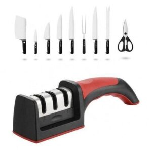 Knife Sharpeners Kitchen Sharpener Three Stages-Black/red