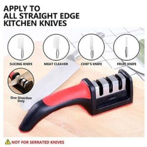 Knife Sharpeners Kitchen Sharpener Three Stages-Black/red