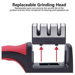 Knife Sharpeners Kitchen Sharpener Three Stages-Black/red