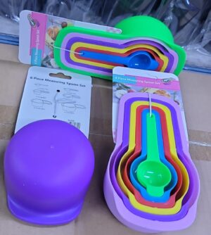 IMG-20261013-WA0028 6-Piece Multicolor Measuring Cup & Spoon Set - Plastic, Dishwasher Safe, 250ml to 15ml Sizes